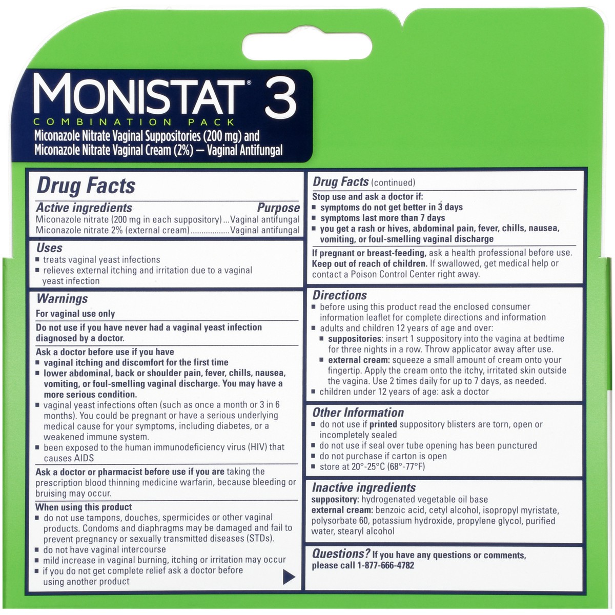 slide 7 of 10, Monistat 3 Day Yeast Infection Treatment, 3 Miconazole Suppository Inserts & External Itch Cream, 1 ct