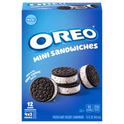 Oreo Mini Sandwiches Frozen Dairy Dessert, 12ct, 4x3 Packs
