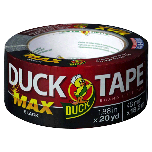 slide 1 of 1, Duck Brand Max Black Duck Tape, 20 yd