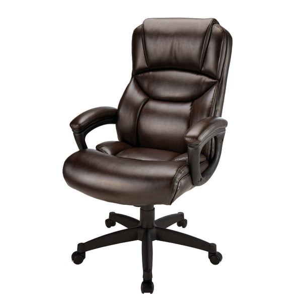 slide 5 of 6, Realspace Fennington Bonded Leather High-Back Executive Chair, Brown, Bifma Compliant, 1 ct