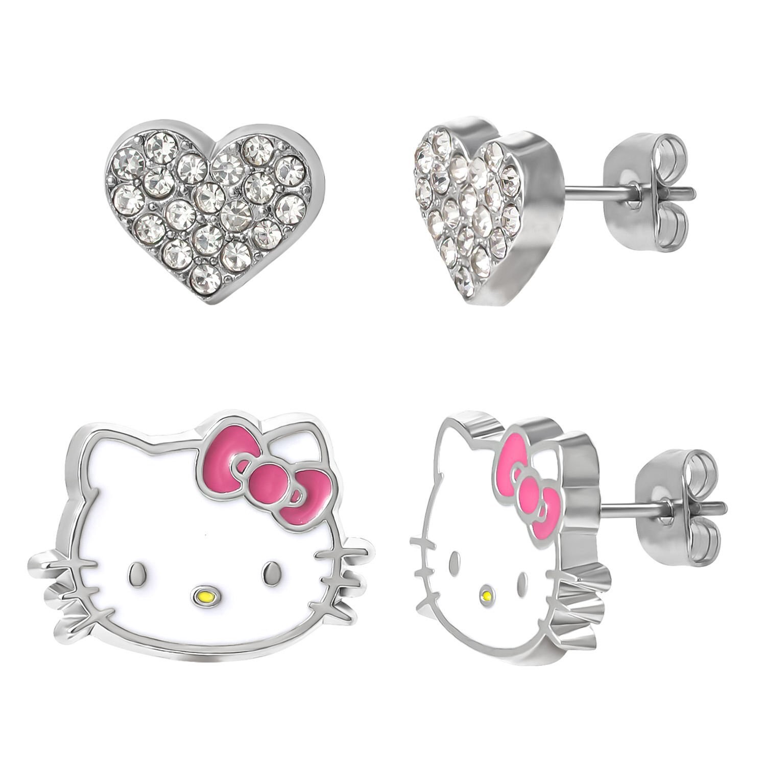 slide 3 of 4, Hello Kitty Valentine's Day Stud Earring Set, 2 Ct, 2 ct