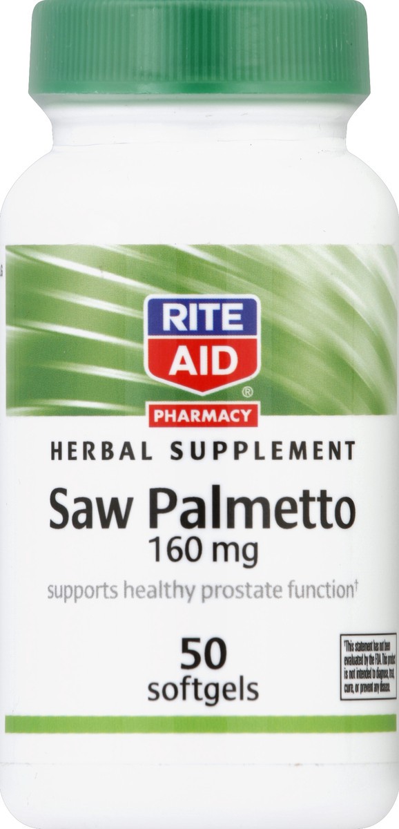 slide 2 of 2, Rite Aid Pharmacy Saw Palmetto Softgels, 160mg, 50 ct