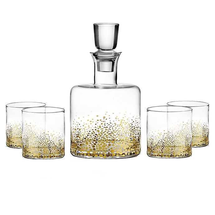 slide 1 of 1, Fitz and Floyd Luster Whiskey Set - Gold, 5 ct