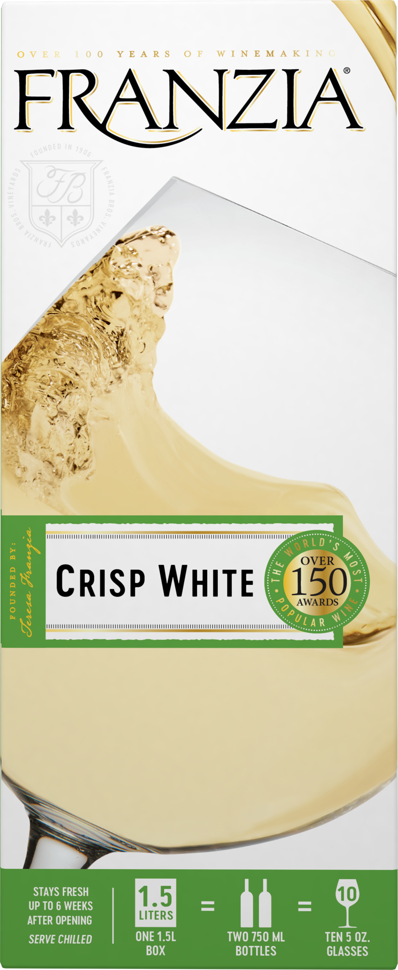 slide 2 of 4, Franzia Crisp White 1.5 lt, 1.50 liter