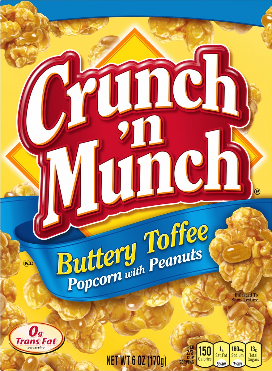 slide 4 of 9, Crunch 'n Munch Buttery Toffee Popcorn with Peanuts 6 oz, 6 oz