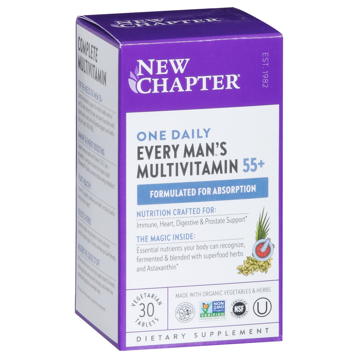 slide 9 of 9, New Chapter 55+ One Daily Every Man's Multivitamin 30 Tablets, 30 ct