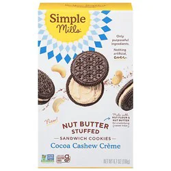 Simple Mills Cocoa Cashew Sandwich Cookies - 6.7 Oz