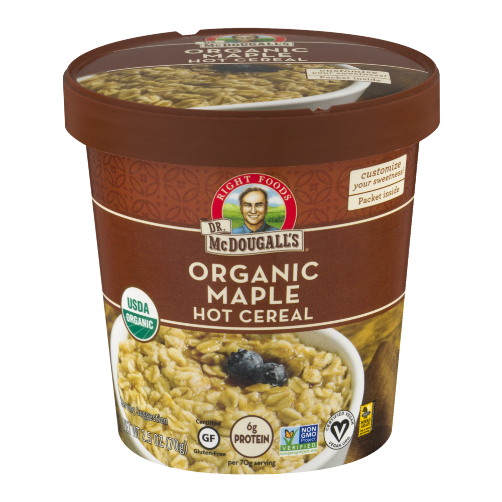 slide 1 of 1, Dr. McDougall's Organic Maple with Organic Gluten Free Oatmeal, 2.5 oz