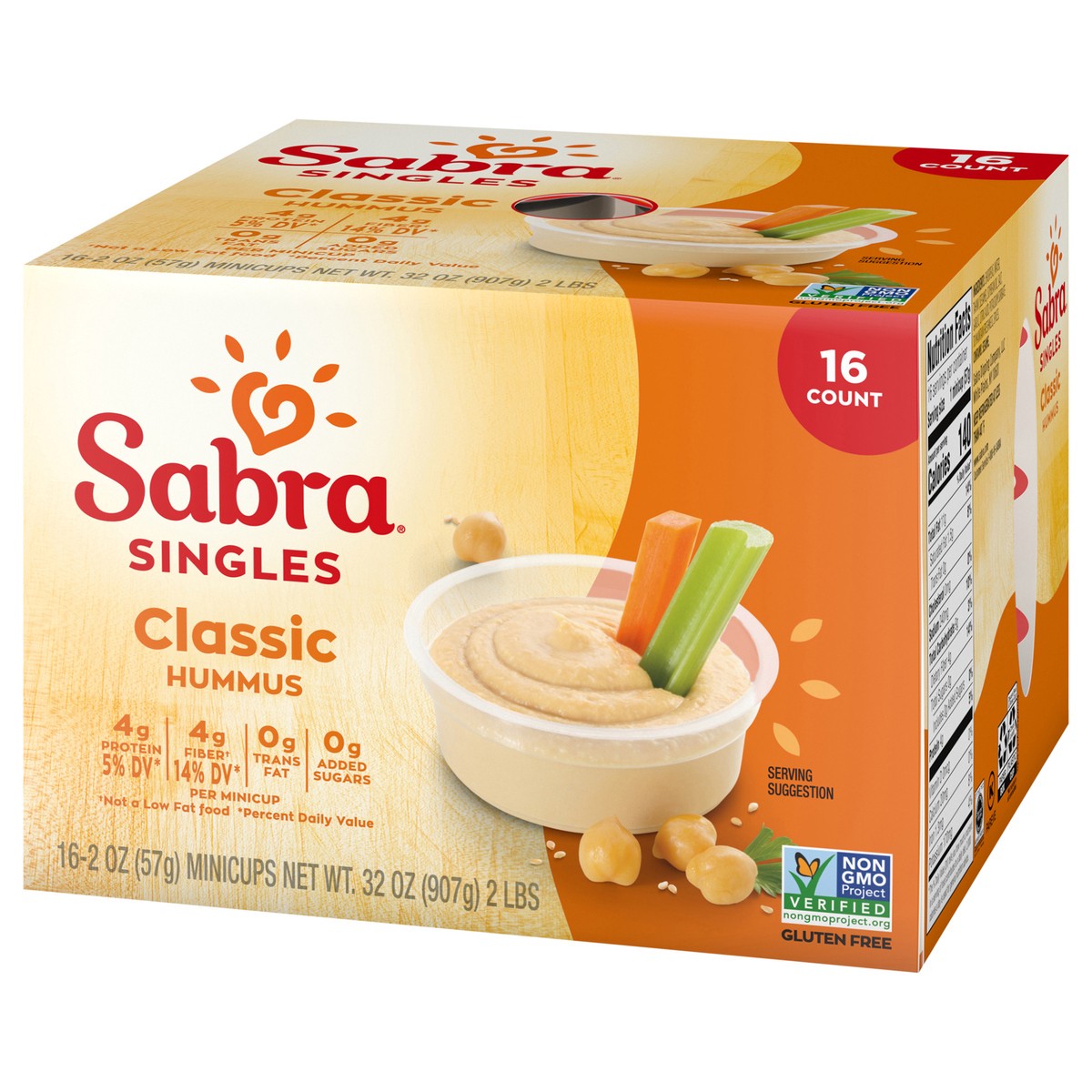 slide 2 of 12, Sabra Hummus Snack Pack, 16 / 2 Oz