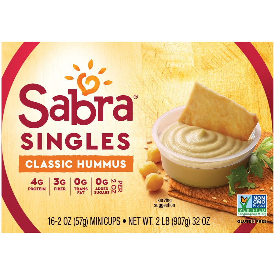slide 1 of 1, Sabra Hummus Snack Pack, 16 / 2 Oz