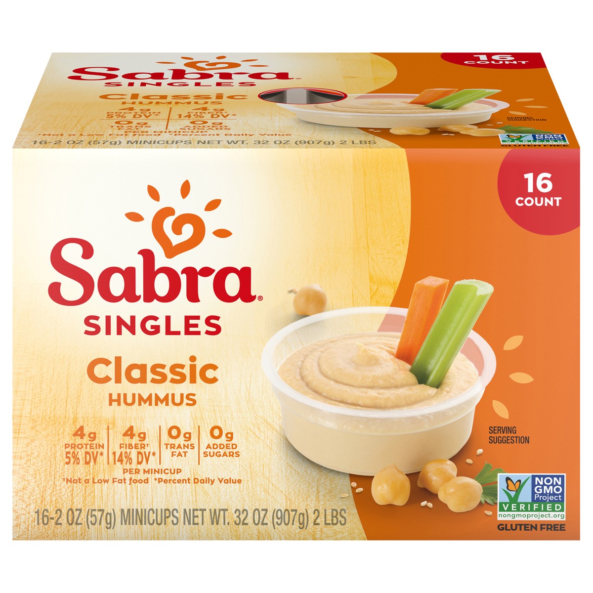 slide 4 of 12, Sabra Hummus Snack Pack, 16 / 2 Oz