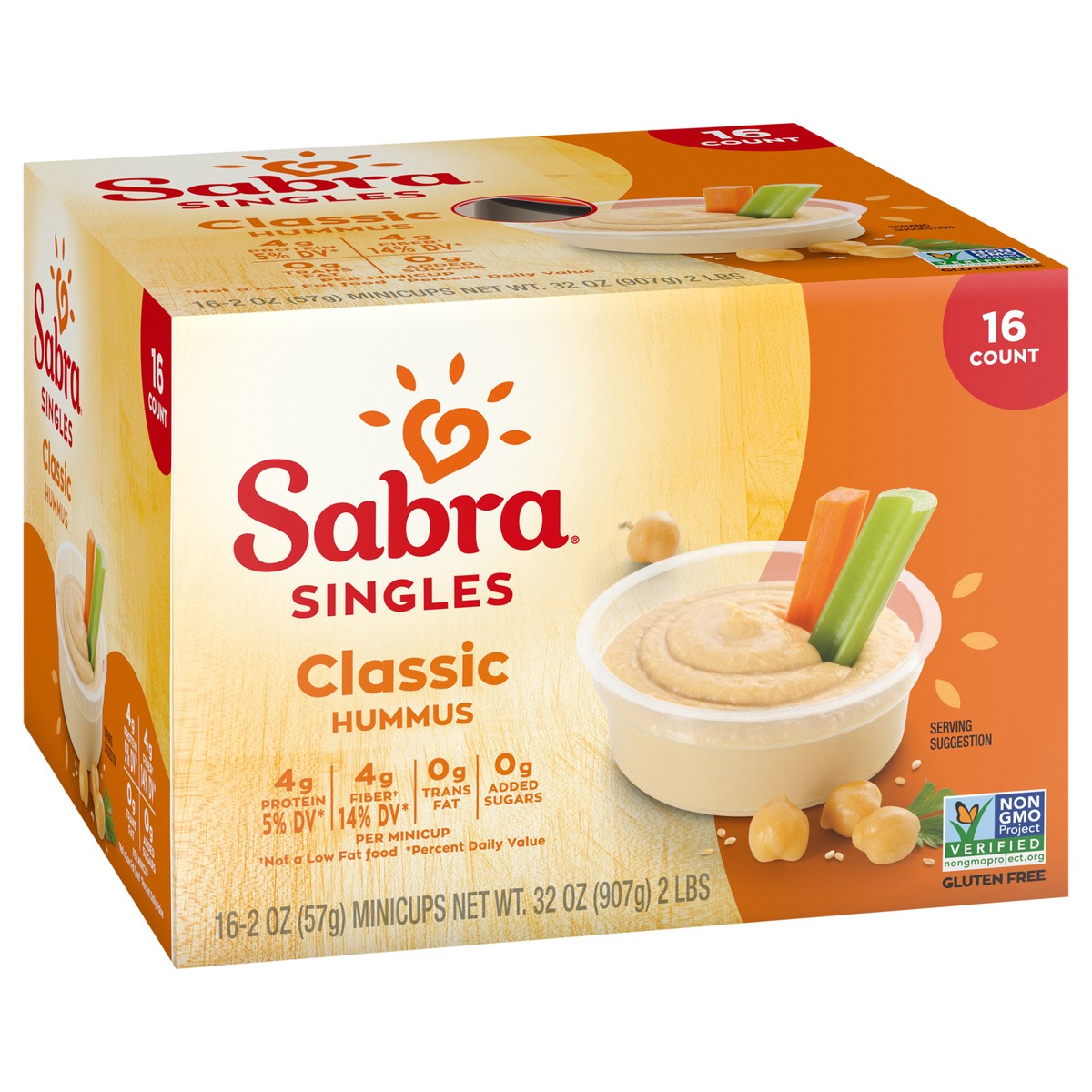 slide 11 of 12, Sabra Hummus Snack Pack, 16 / 2 Oz