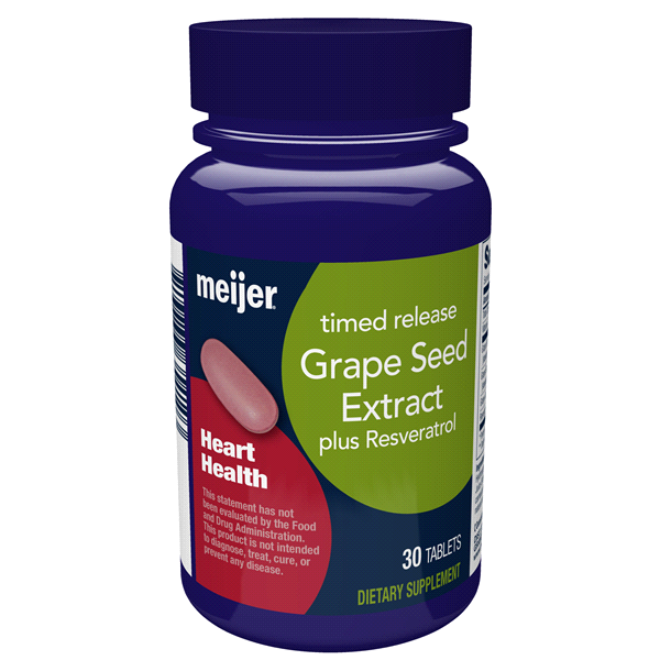 slide 1 of 1, Meijer Grape Seed Extract plus Resveratrol, 30 ct
