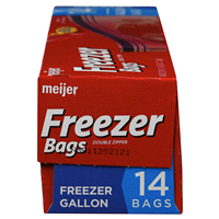 slide 15 of 17, Meijer Re-Closable Double Zipper Gallon Freezer Bags, 14 ct