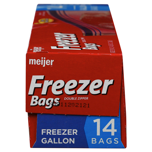 slide 16 of 17, Meijer Re-Closable Double Zipper Gallon Freezer Bags, 14 ct