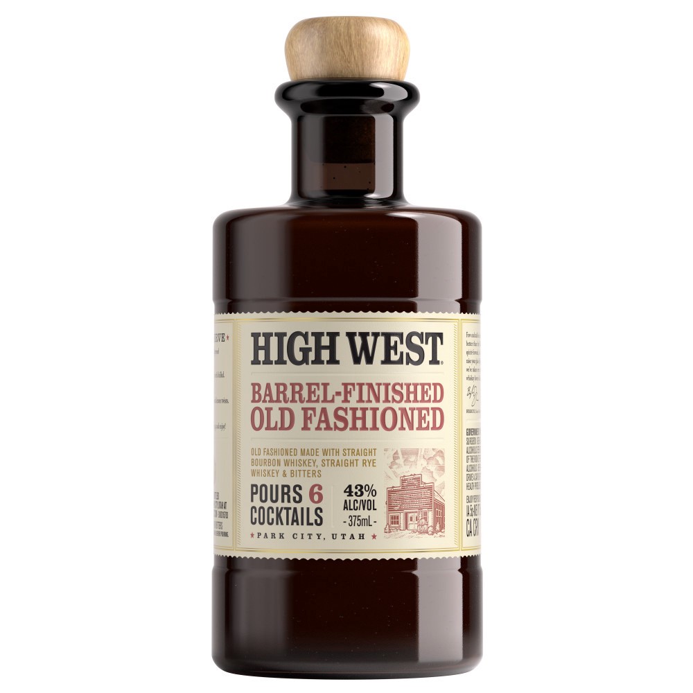 slide 1 of 5, High West Old Fashioned Barrel Finished Whiskey Premixed Cocktail, 375 mL Bottle, 86 Proof, 1 ct