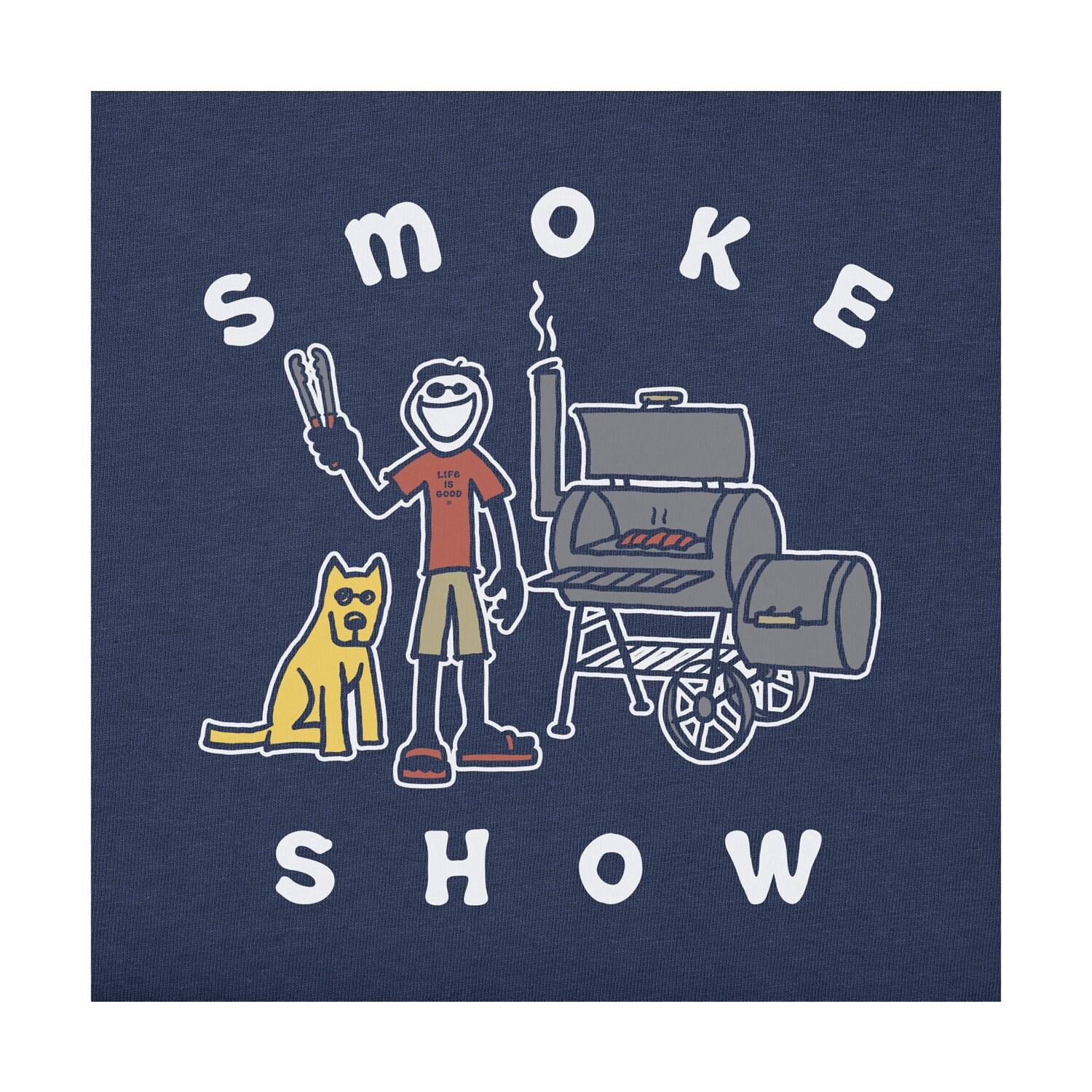 slide 2 of 3, Life is Good Lig Mn Lngslv Lg - Smoke Show Grilling, 1 ct