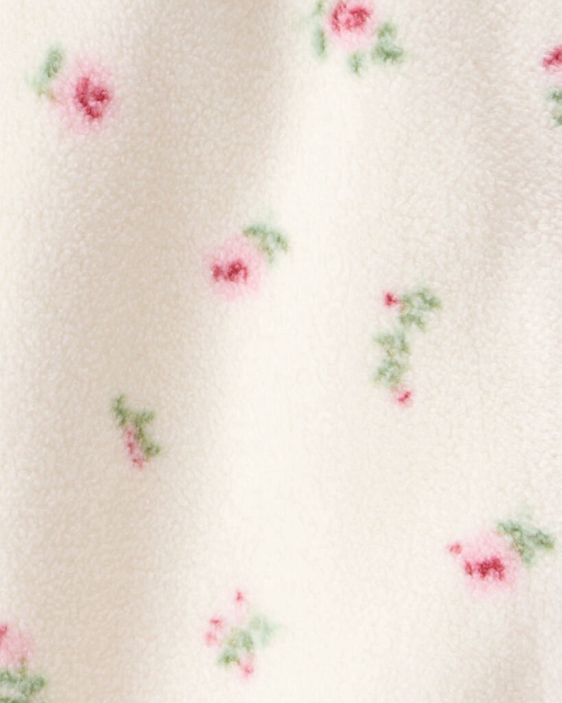 slide 2 of 3, Littleplanet Baby Girl Recycled Microfleece Jumpsuit in Radiant Rose Print Cream 12M, 1 ct