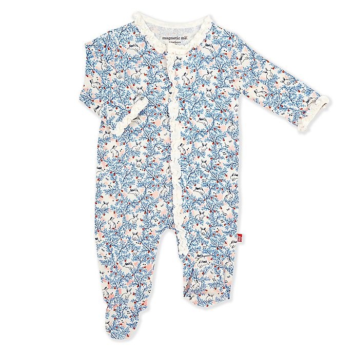 slide 1 of 1, Magnetic Me by Magnificent Baby Magnetic Footie 0-3M Somebunny Floral, 1 ct