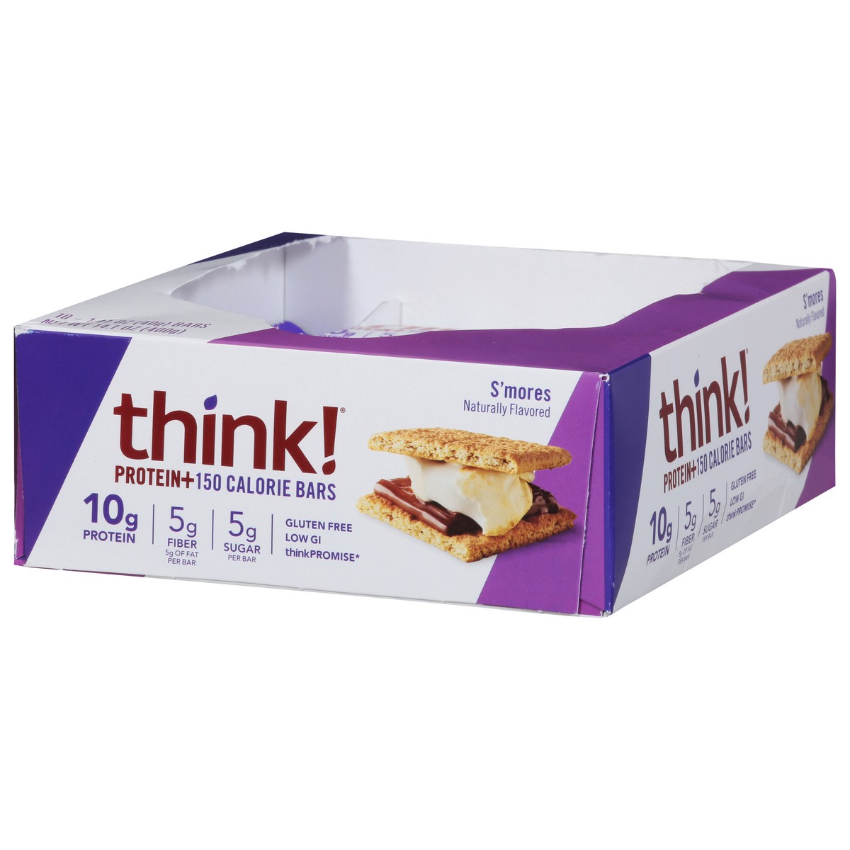 slide 3 of 9, thinkThin Think! S'Mores Protein Bars, 10 ct; 1.41 oz