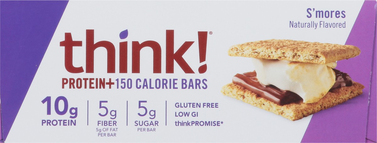 slide 6 of 9, thinkThin Think! S'Mores Protein Bars, 10 ct; 1.41 oz