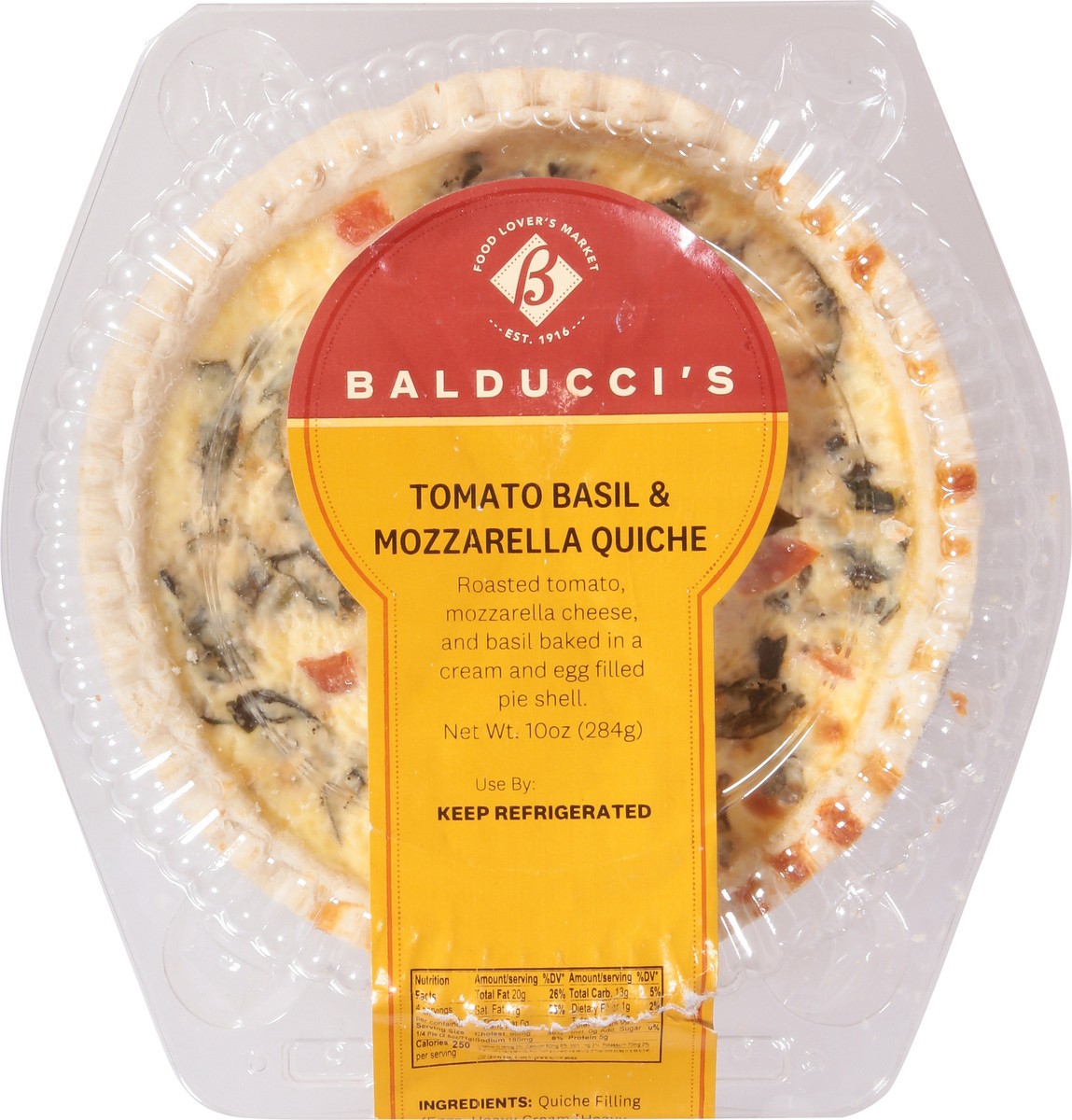 slide 6 of 13, Bal Quiche Tomato Basil Mozz Sm - 10 OZ, 10 oz