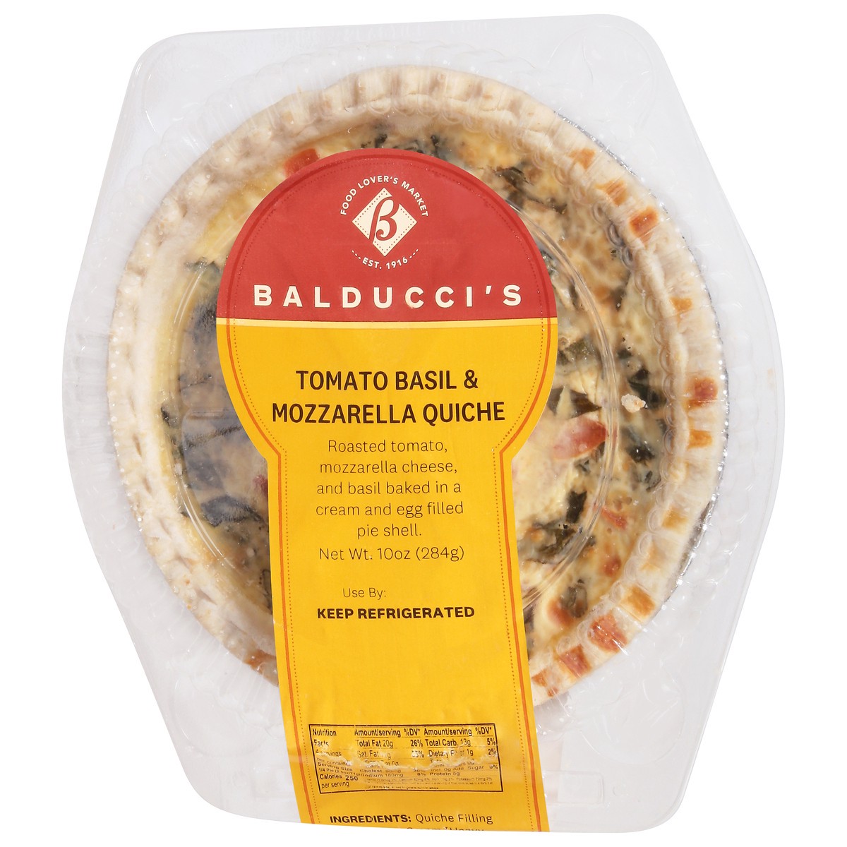 slide 3 of 13, Bal Quiche Tomato Basil Mozz Sm - 10 OZ, 10 oz