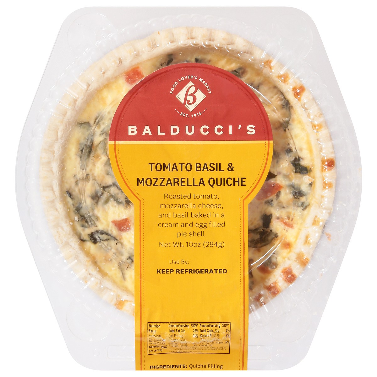 slide 1 of 13, Bal Quiche Tomato Basil Mozz Sm - 10 OZ, 10 oz