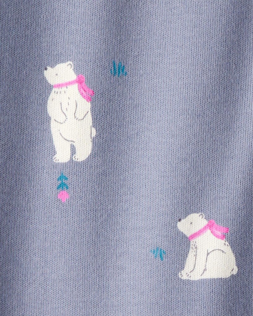 slide 2 of 4, Carter's Carters Baby Girl Polar Bear Print 100% Cotton Snug Fit Sleep & Play Pajamas - Grey Grey 3M, 1 ct
