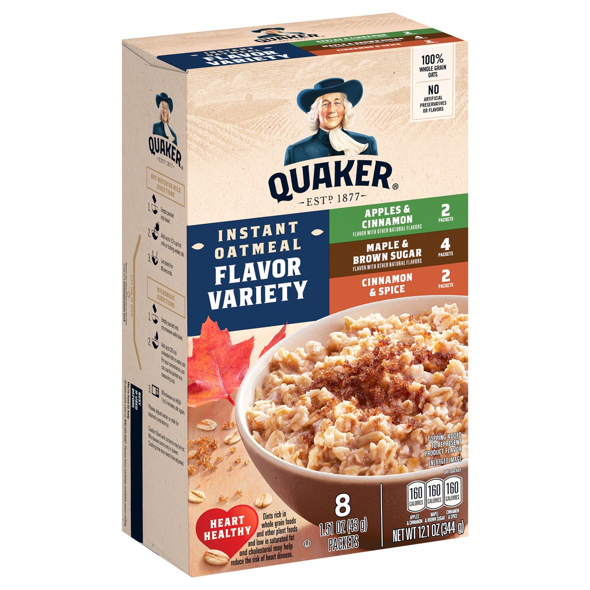 slide 4 of 6, Quaker Instant Oatmeal, Flavored Variety, 8 ct