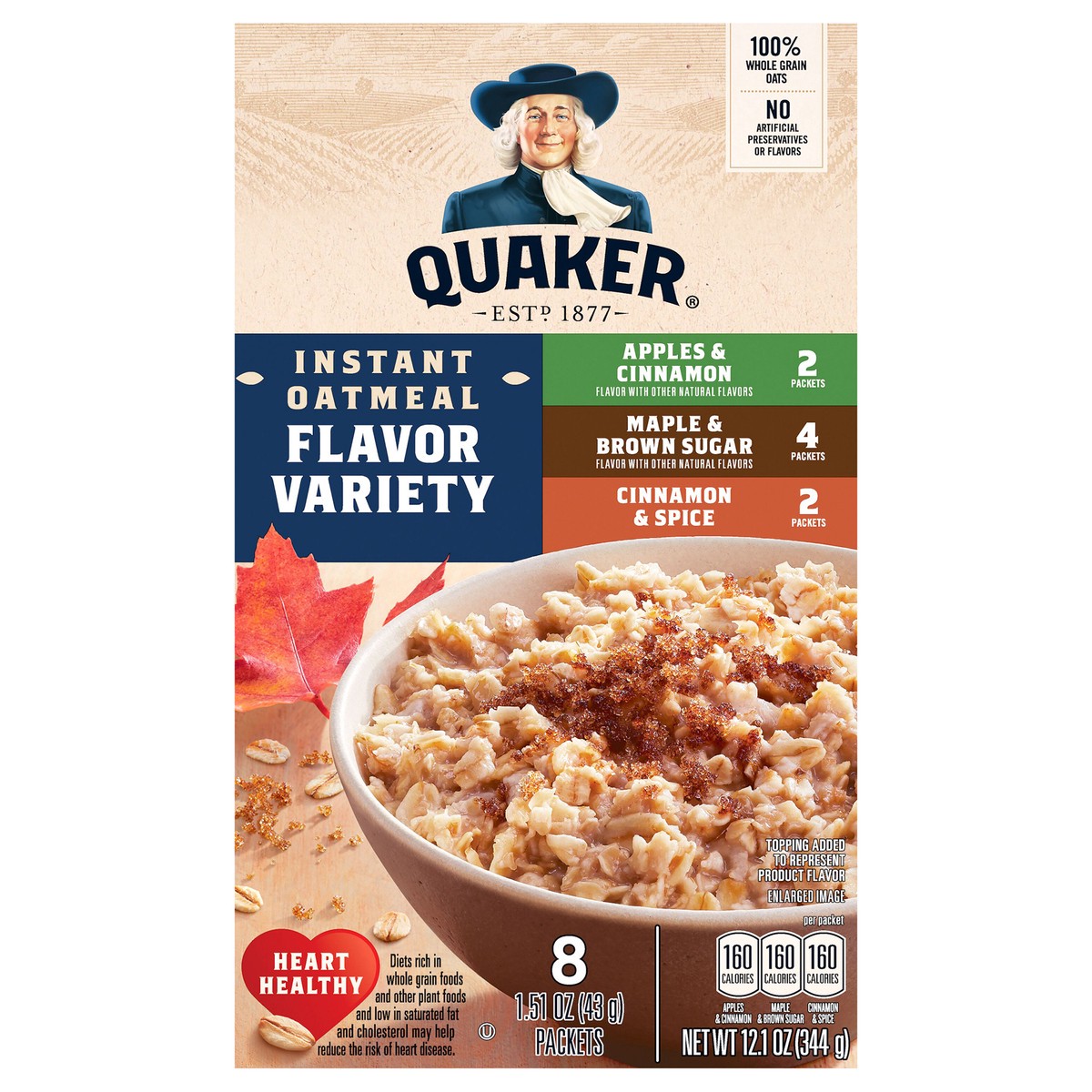 slide 1 of 6, Quaker Instant Oatmeal, Flavored Variety, 8 ct