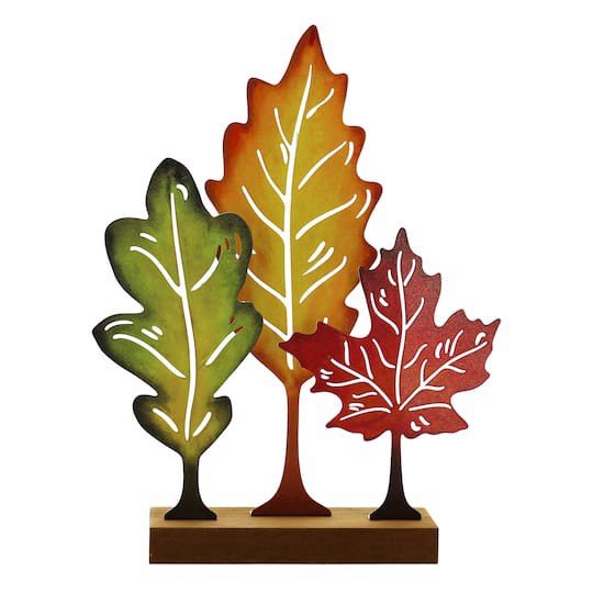 slide 1 of 4, 9" Mixed Leaves Tabletop Decor By Ashland, 6.62 in x 2.12 in x 8.87 in