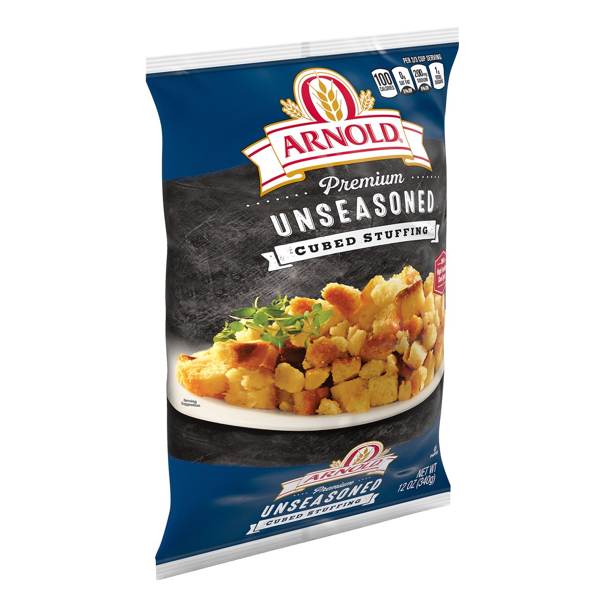 slide 7 of 7, Arnold Premium Unseasoned Plain Cubed Stuffing, 12 oz, Bread Crumbs, Bag, 12 oz