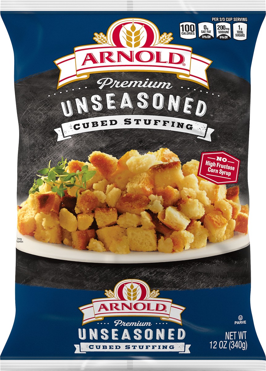 slide 1 of 7, Arnold Unseasoned Cubed Stuffing, 12 oz, 12 oz