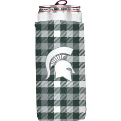 Logo Brands Mi State Plaid Slim Can Coozie
