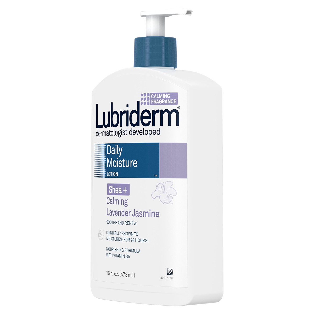 slide 2 of 11, Lubriderm Daily Moisture Lotion for Dry Skin, Enriched with Nourishing Shea Butter, Pro-Vitamin B5, and Calming Lavender Jasmine Scent, For Healthy-Looking Skin, Non-Greasy, 16 fl. oz, 16 fl oz