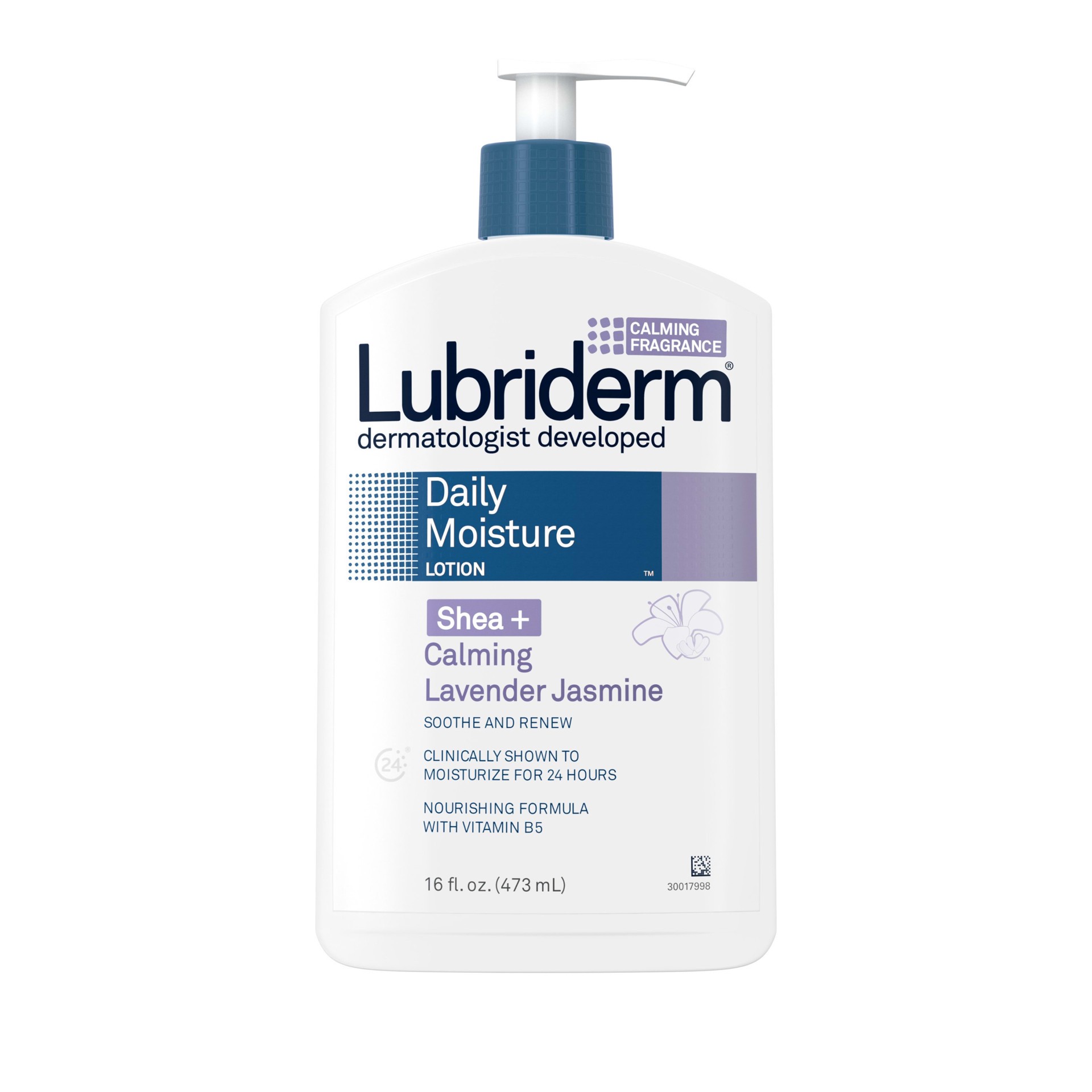 slide 1 of 11, Lubriderm Daily Moisture Lotion for Dry Skin, Enriched with Nourishing Shea Butter, Pro-Vitamin B5, and Calming Lavender Jasmine Scent, For Healthy-Looking Skin, Non-Greasy, 16 fl. oz, 16 fl oz