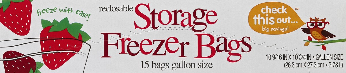 slide 2 of 6, Check this Out Freezer Bags 15 ea, 15 ct