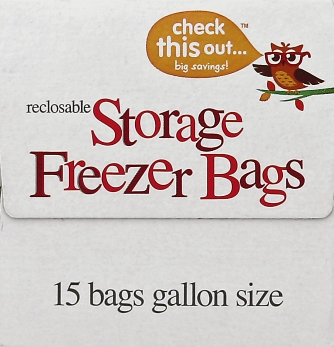 slide 3 of 6, Check this Out Freezer Bags 15 ea, 15 ct