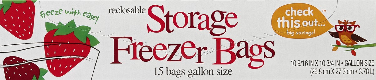 slide 1 of 6, Check this Out Freezer Bags 15 ea, 15 ct