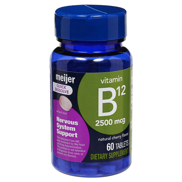 slide 1 of 3, Meijer Vitamin B12 2500 mcg, Cherry, 60 ct