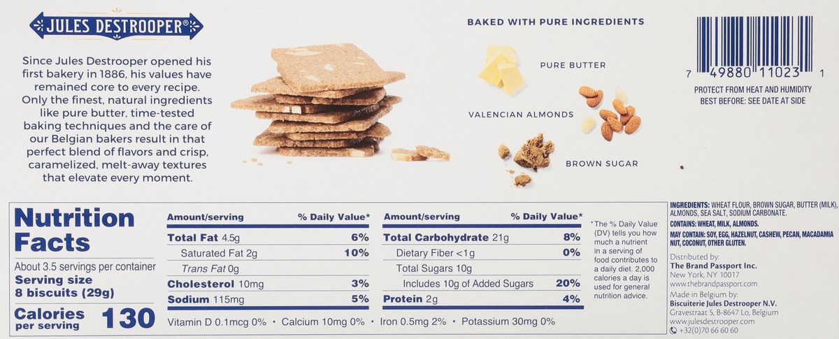 slide 2 of 9, Jules Destrooper Almond Thins, 3.5 oz