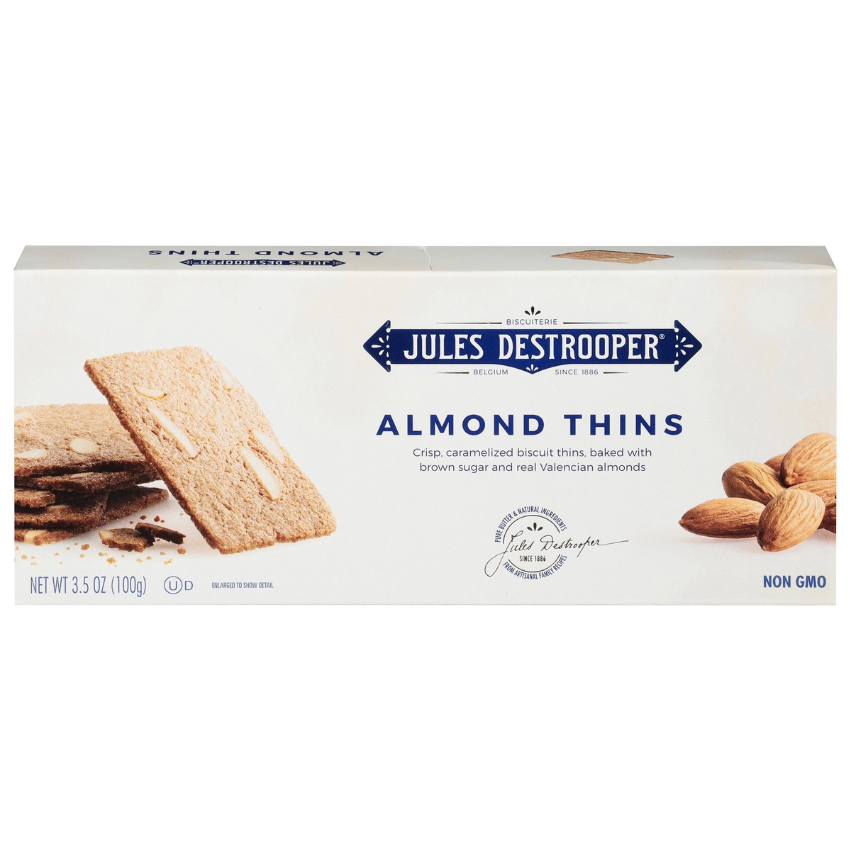 slide 1 of 9, Jules Destrooper Almond Thins, 3.5 oz