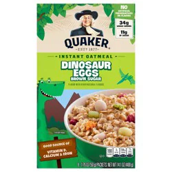 Quaker Oatmeal, Instant, Dinosaur Egg Brown Sugar - 8 ct
