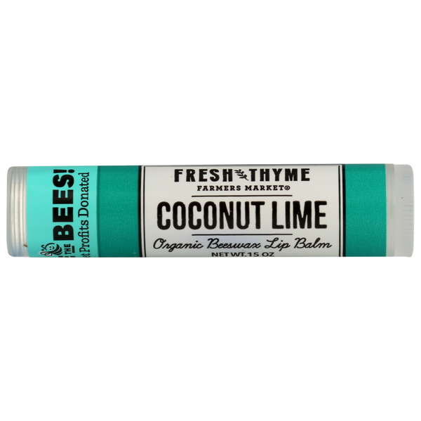 slide 1 of 1, Fresh Thyme Coconut Lime Beeswax Lip Balm, 1 ct