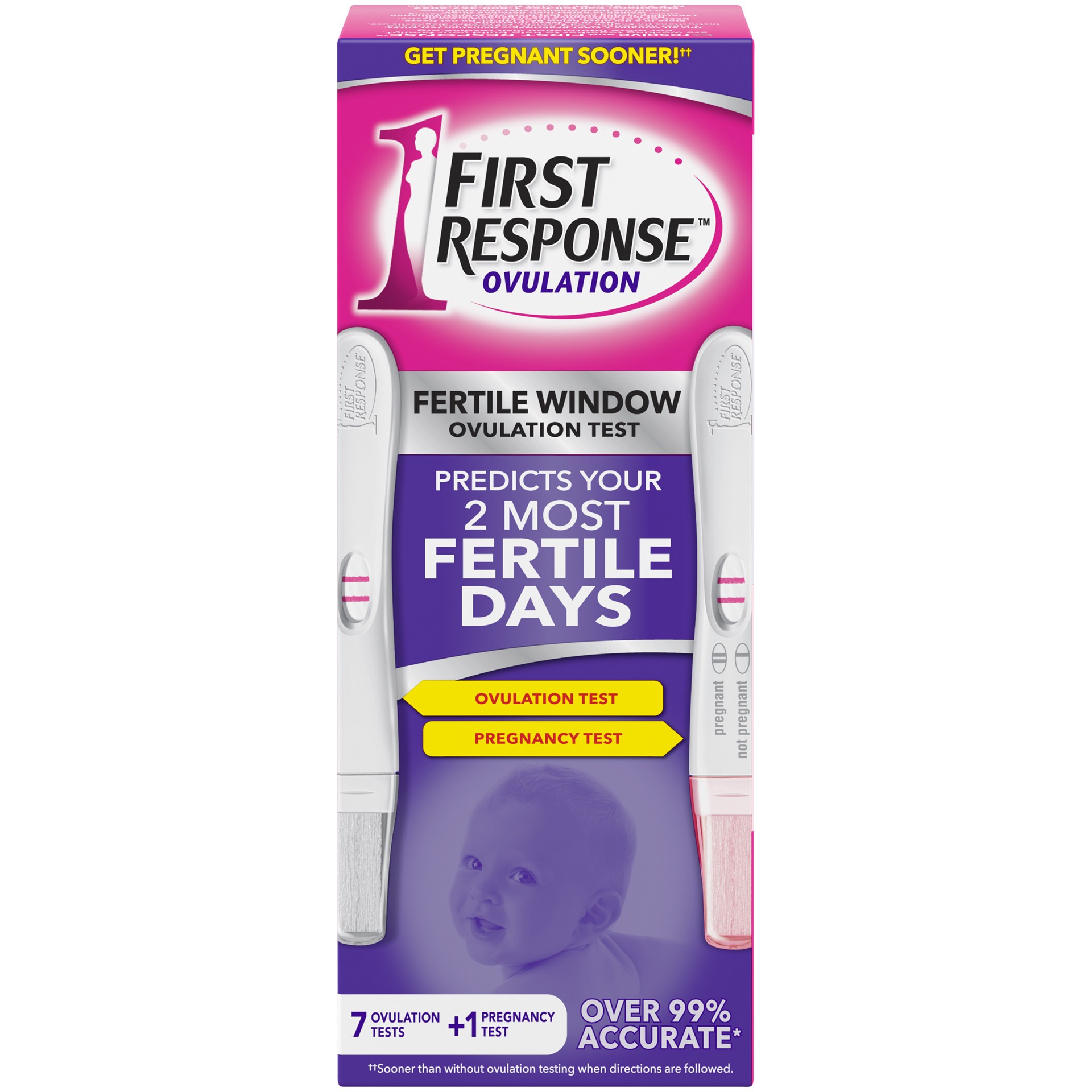 slide 1 of 4, First Response Ovulation Plus Pregnancy Test, 7 CT, 8 ct