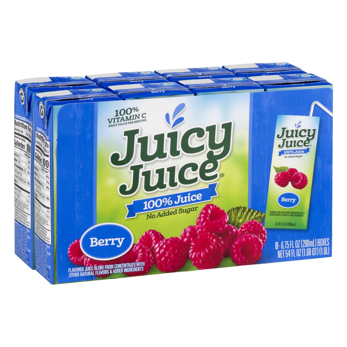 slide 2 of 9, Juicy Juice 100% Juice, Berry, 8 Count, 6.75 FL OZ Juice Boxes, 6.75 fl oz