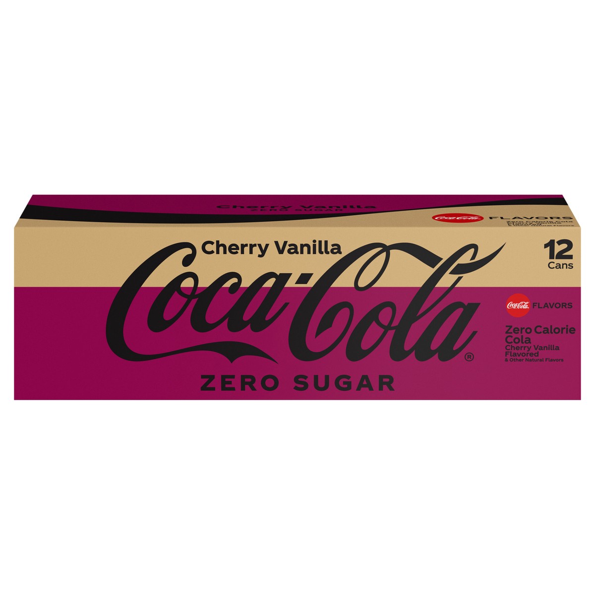 slide 1 of 3, Coca-Cola Cherry Vanilla Zero Sugar Fridge Pack Cans, 12 fl oz, 12 Pack, 12 ct