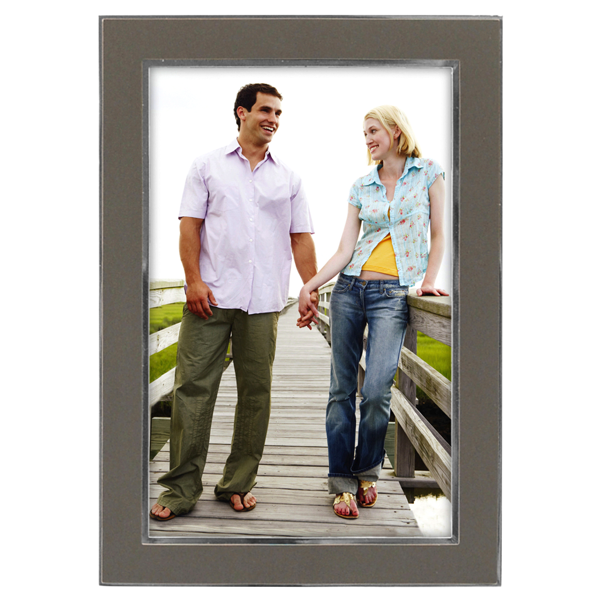 slide 1 of 1, Malden Matted Silver Picture Frame, 4 in x 6 in