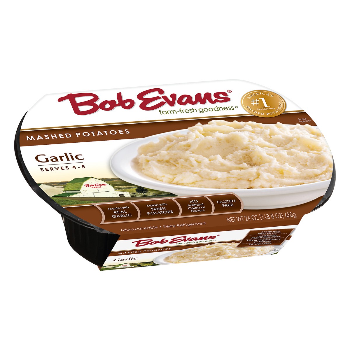 slide 9 of 9, Bob Evans Mashed Garlic Potatoes, 24 oz